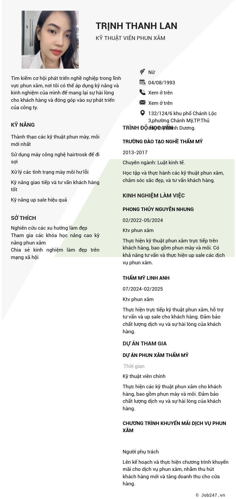 CV ứng viên