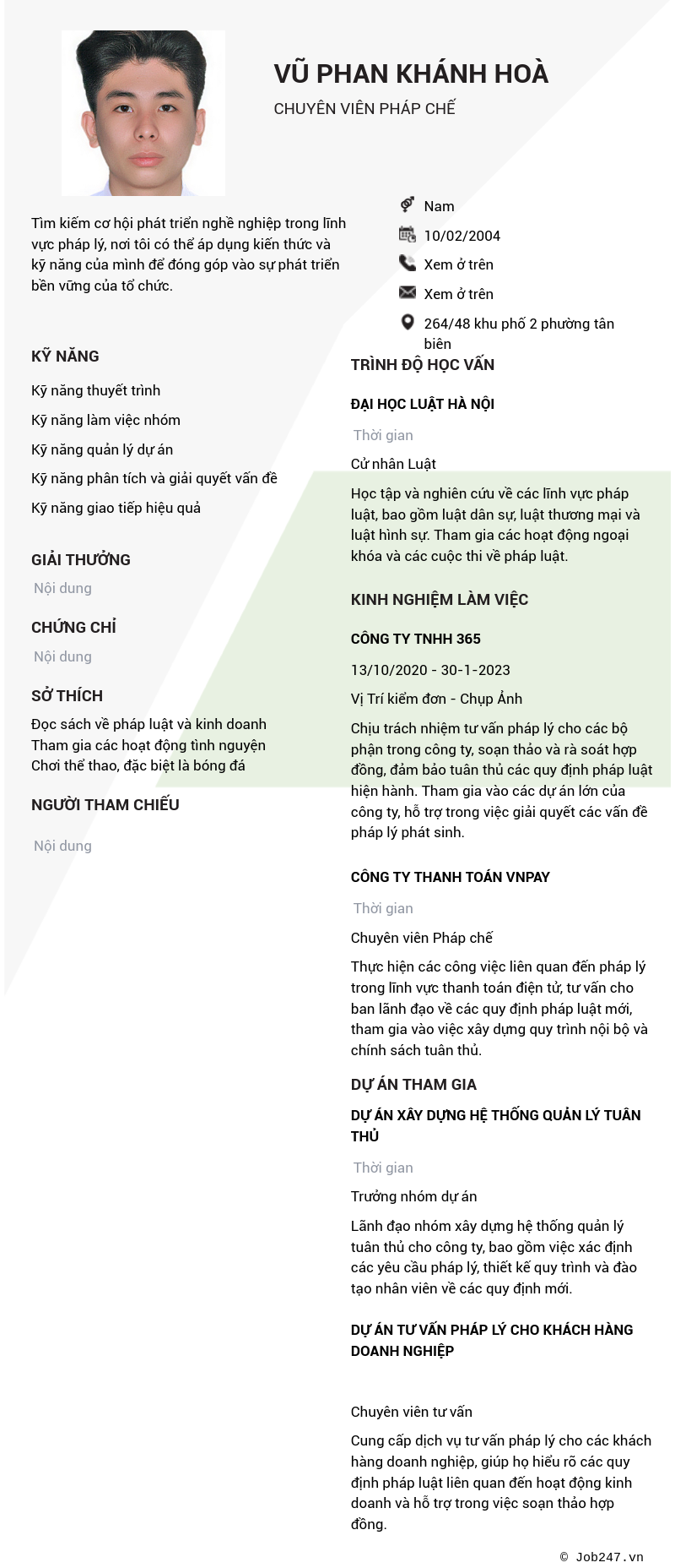 CV ứng viên