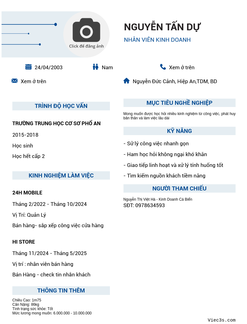 CV ứng viên