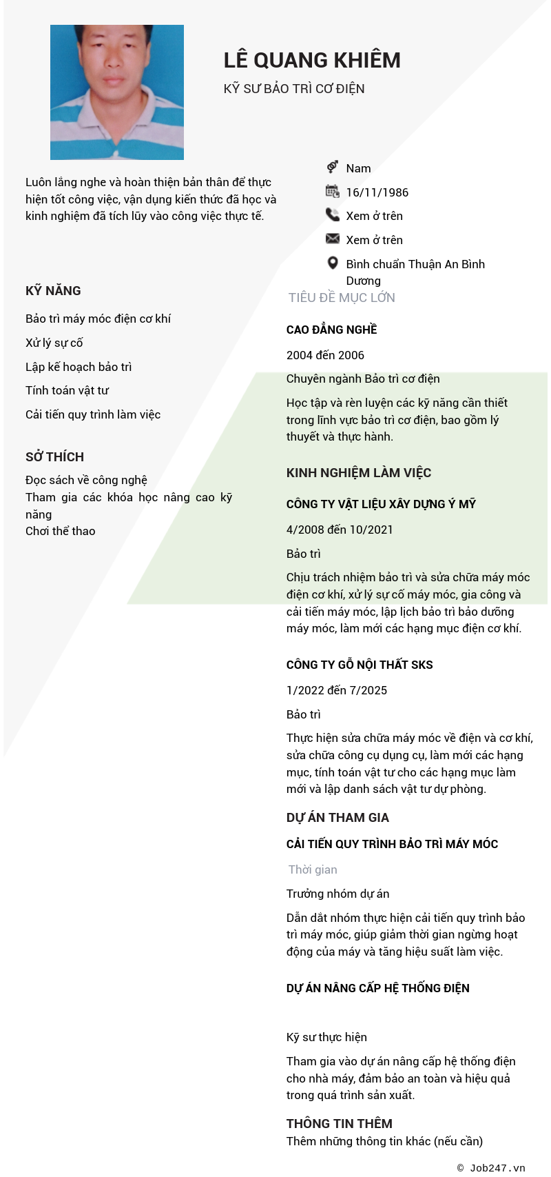 CV ứng viên