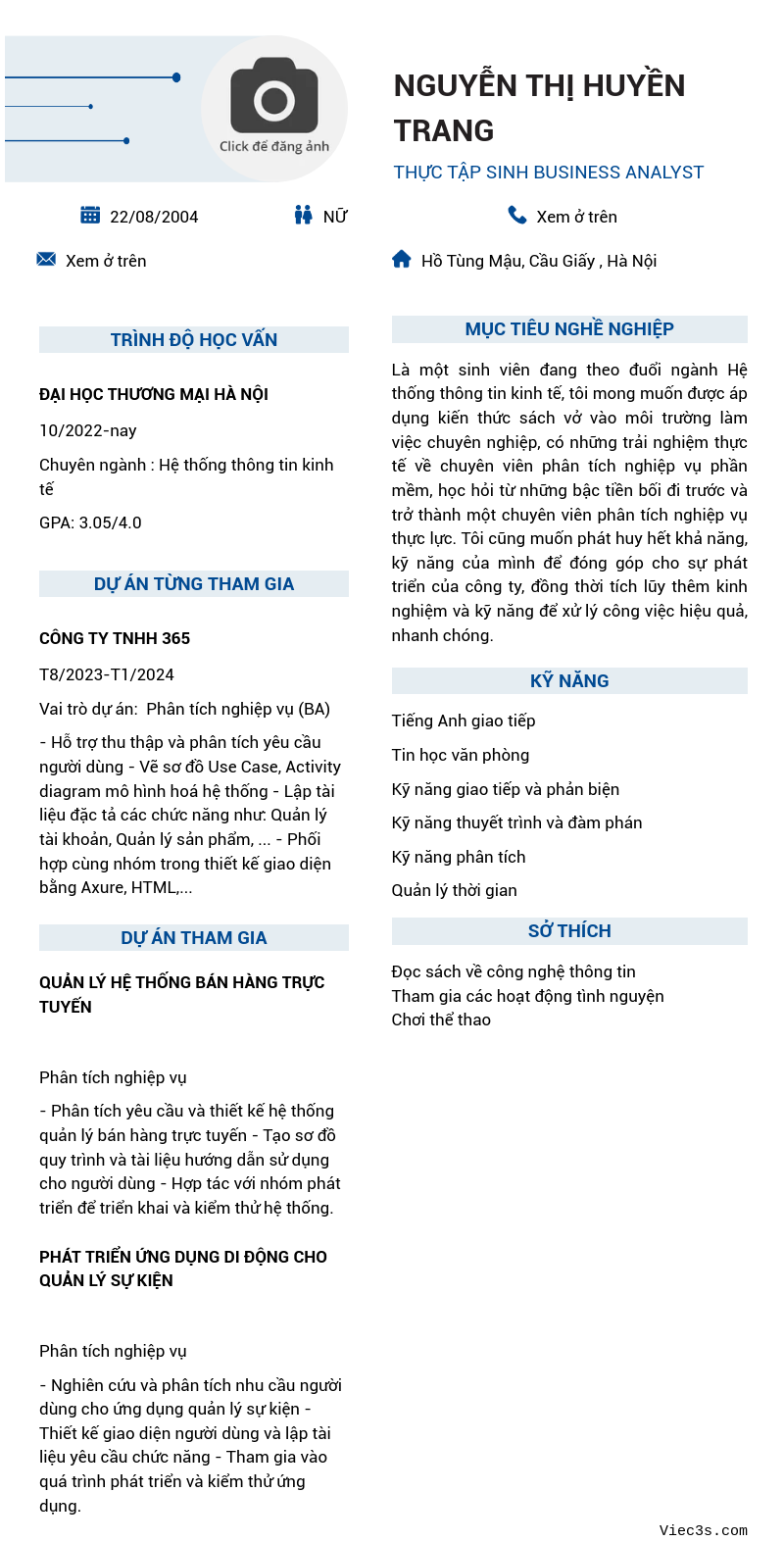 CV ứng viên