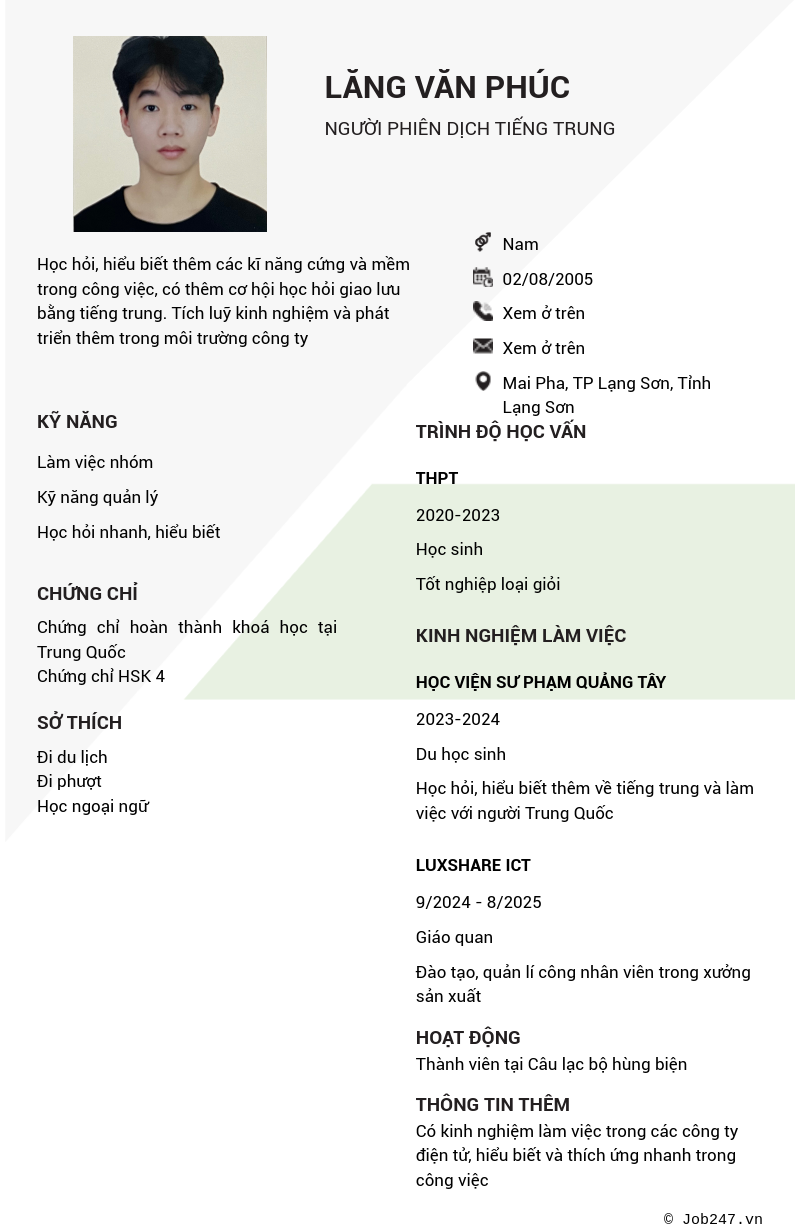 CV ứng viên