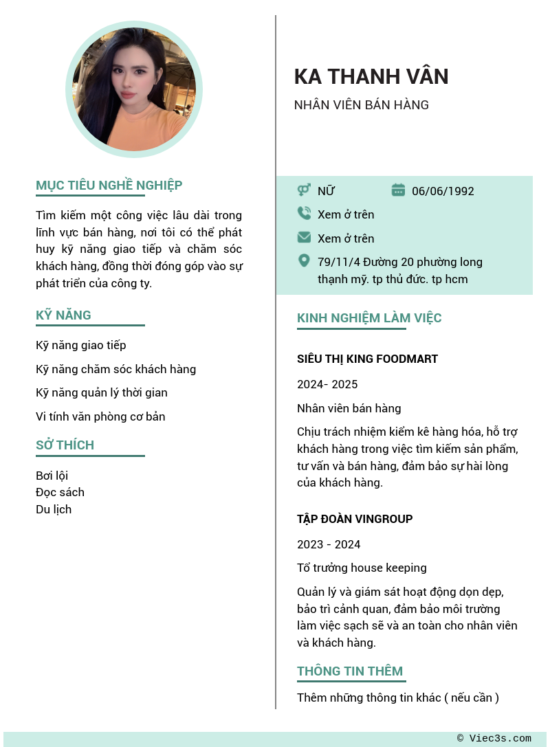 CV ứng viên