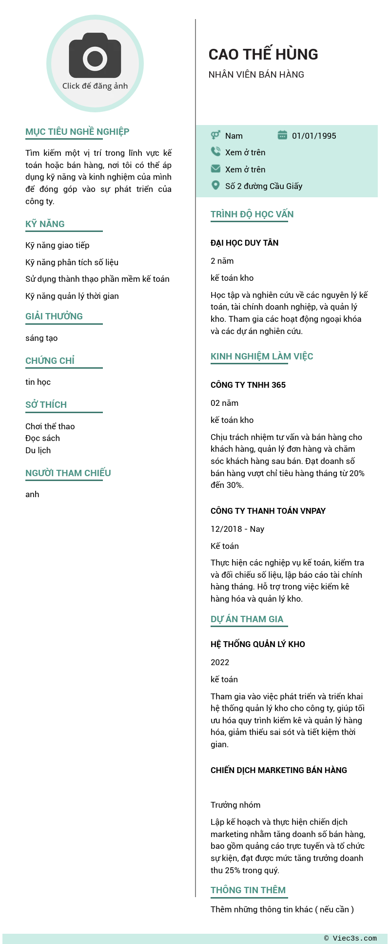 CV ứng viên