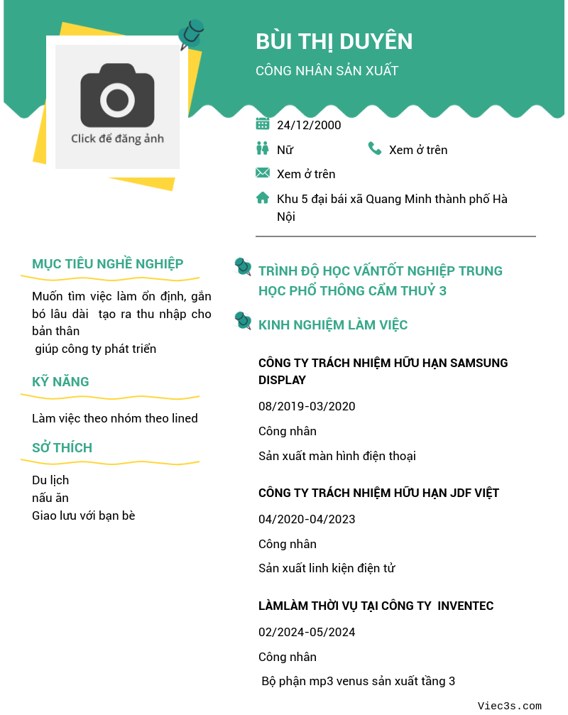 CV ứng viên