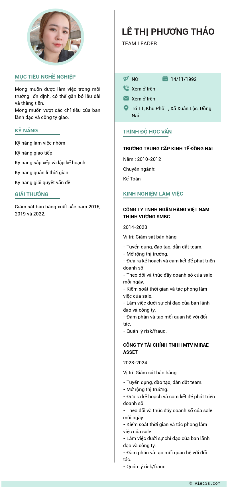 CV ứng viên