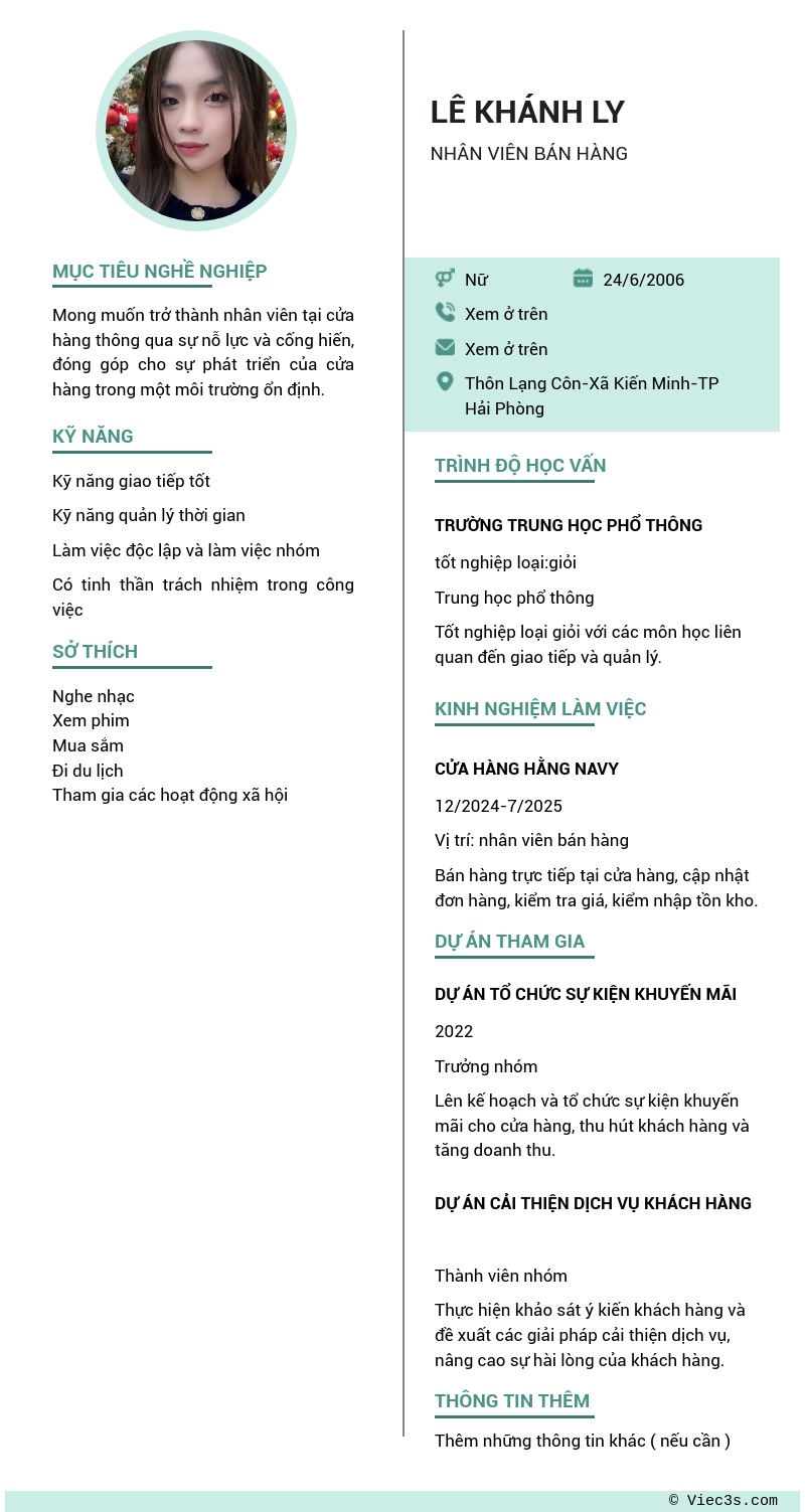 CV ứng viên