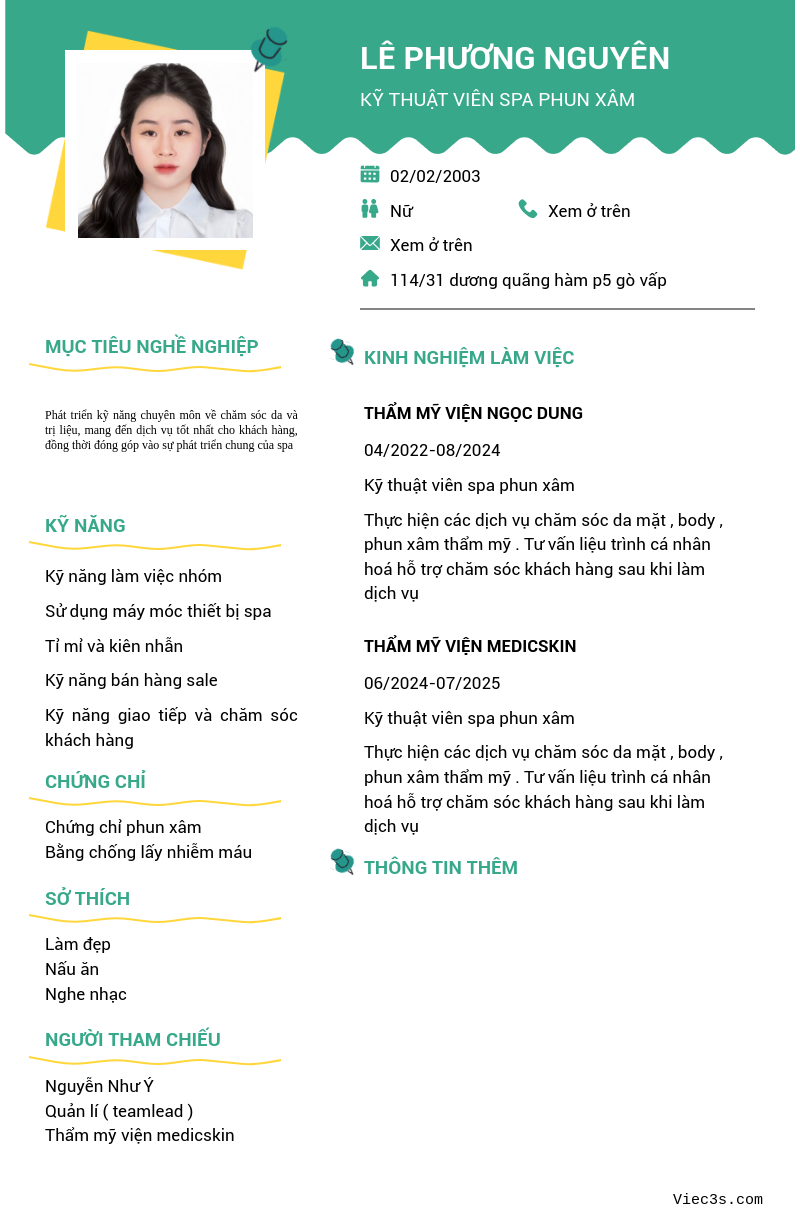 CV ứng viên