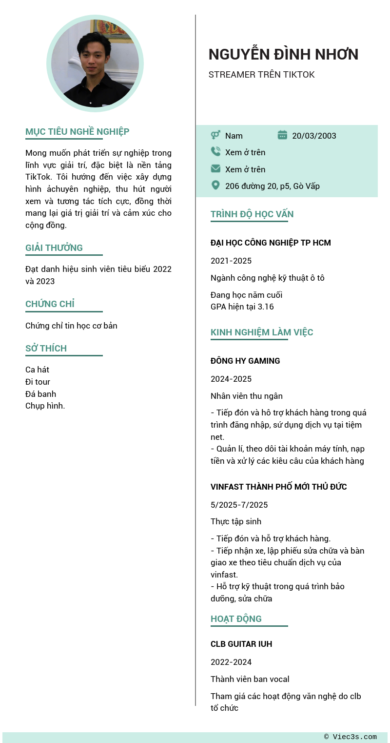 CV ứng viên