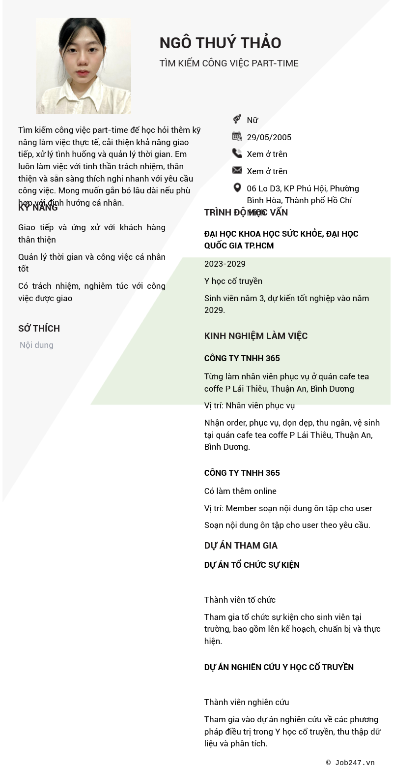 CV ứng viên