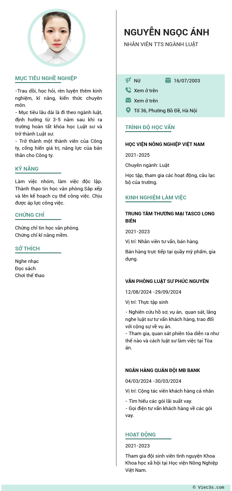 CV ứng viên