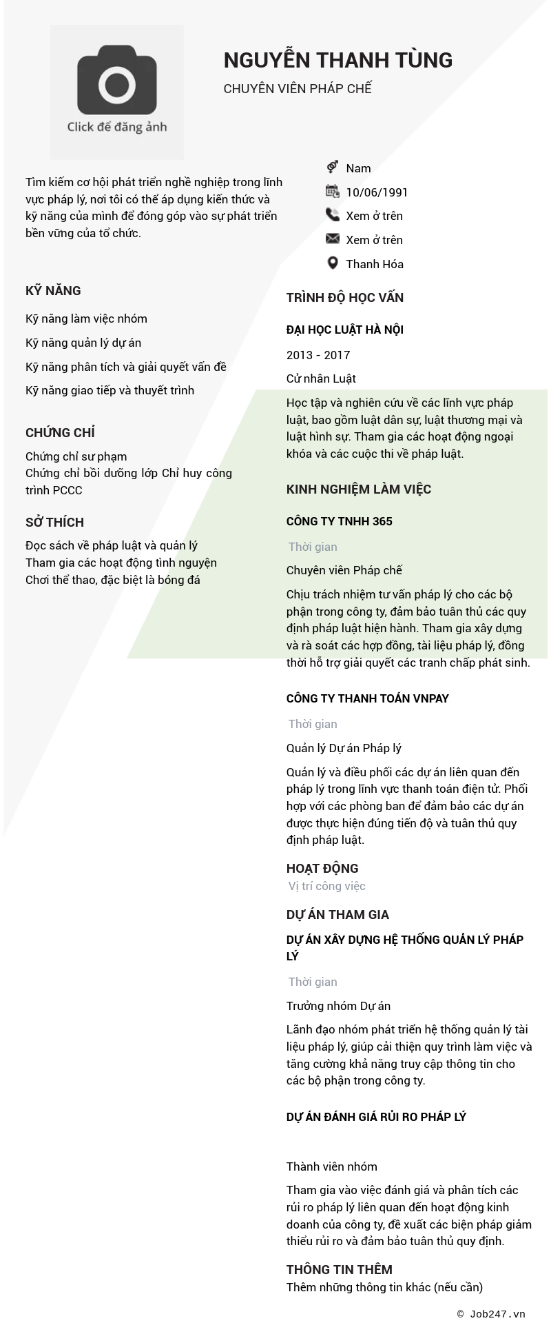 CV ứng viên