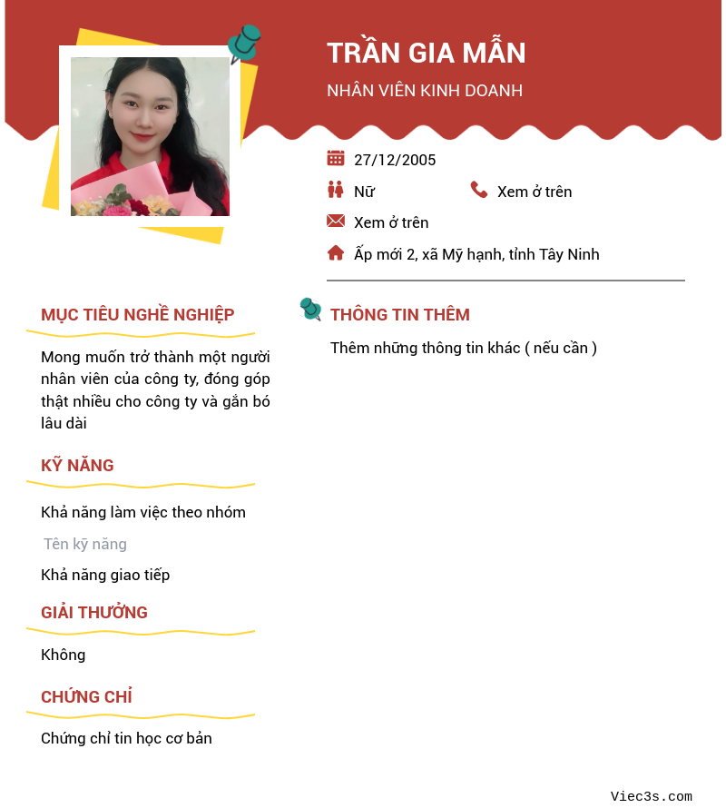 CV ứng viên