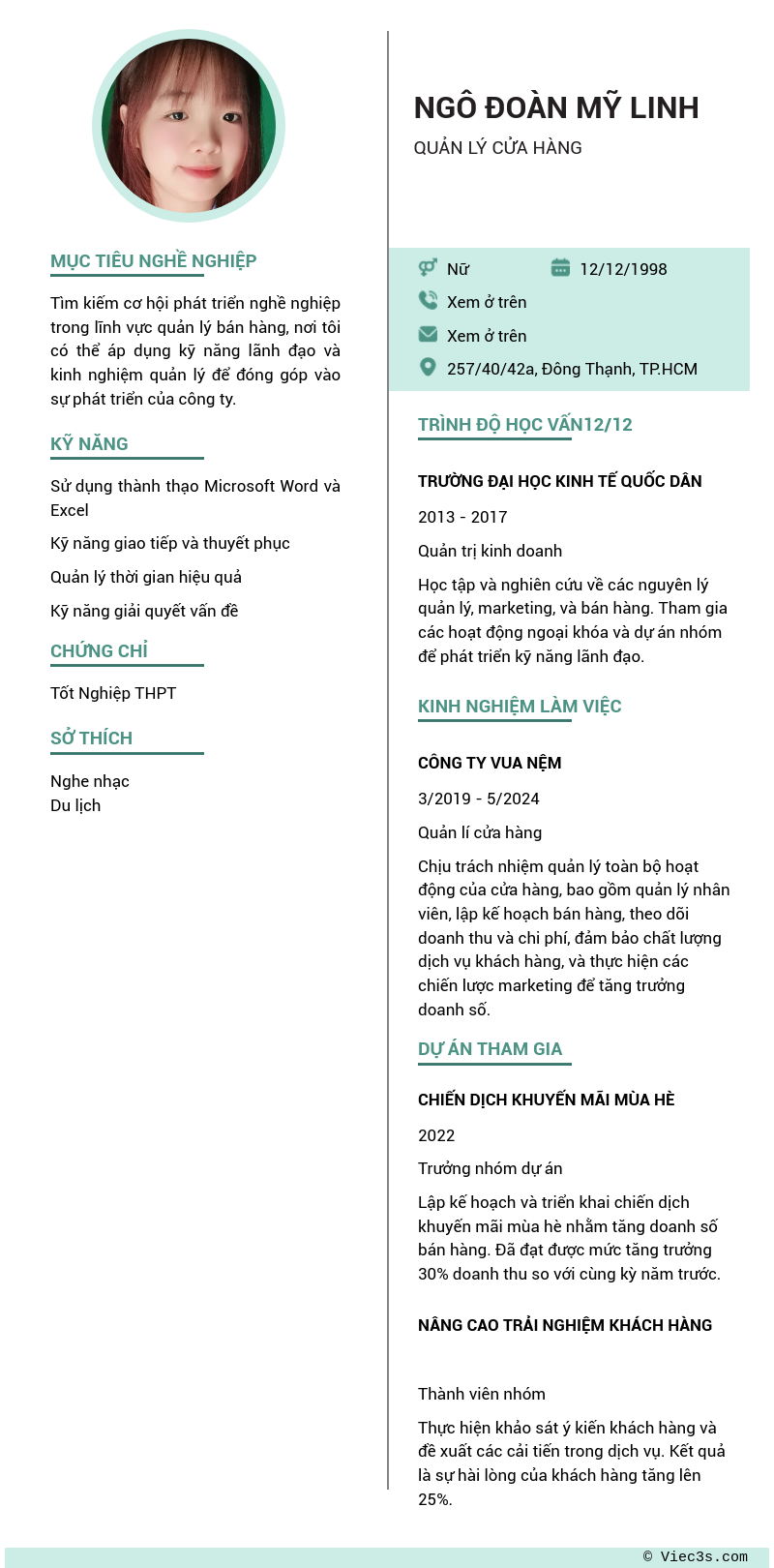 CV ứng viên
