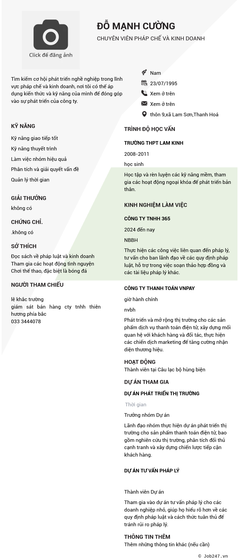 CV ứng viên