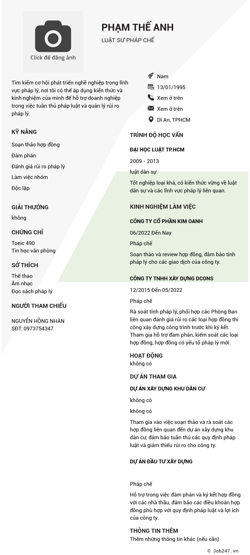 CV ứng viên