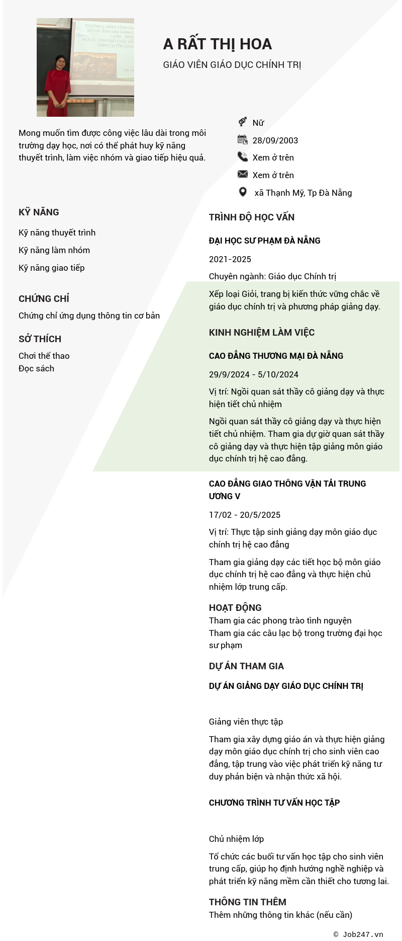CV ứng viên
