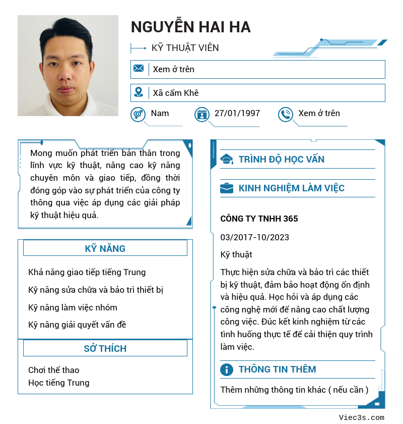 CV ứng viên