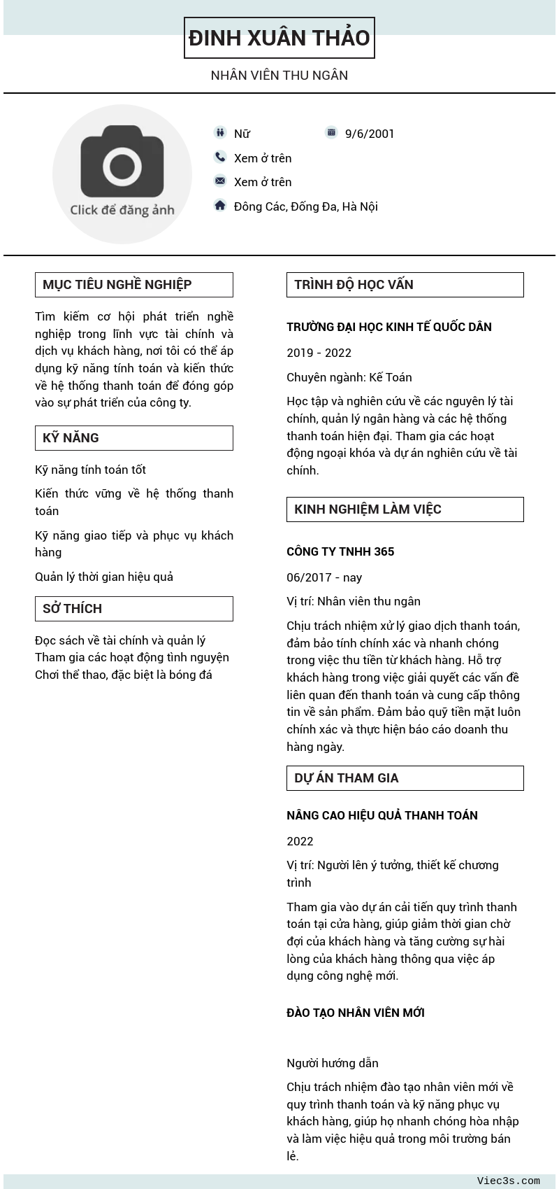 CV ứng viên