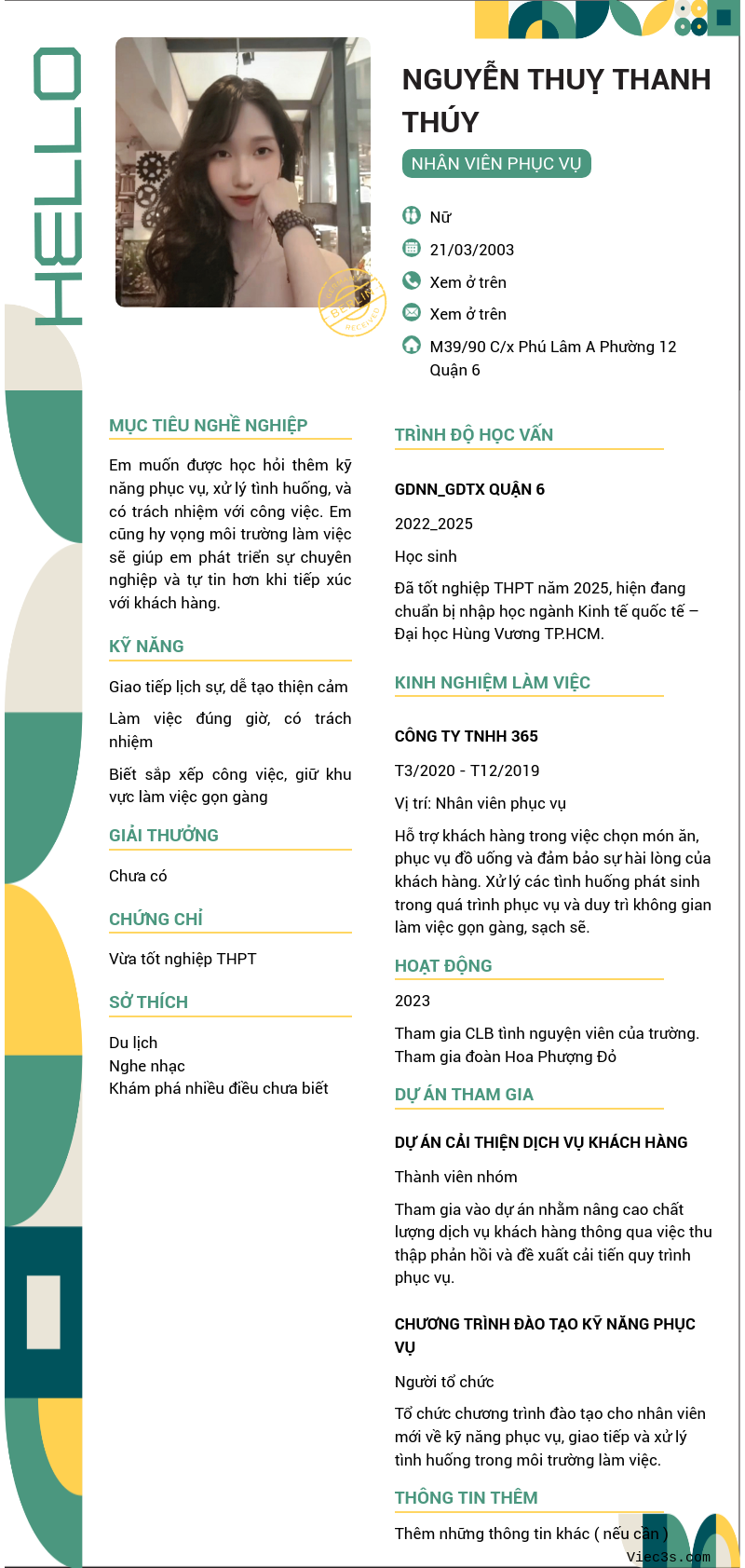 CV ứng viên