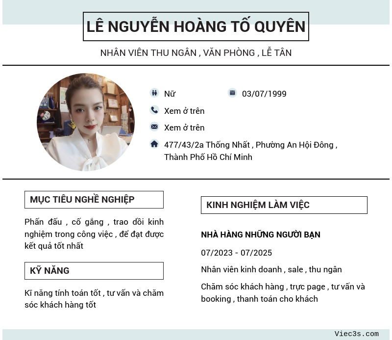 CV ứng viên