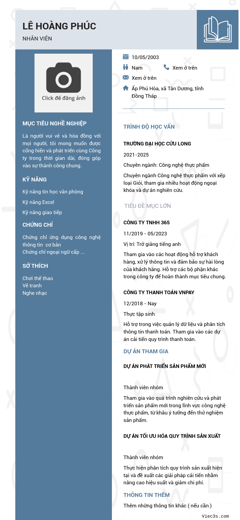 CV ứng viên