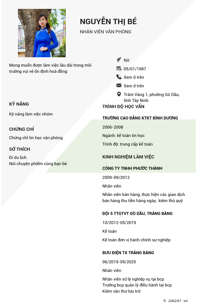CV ứng viên