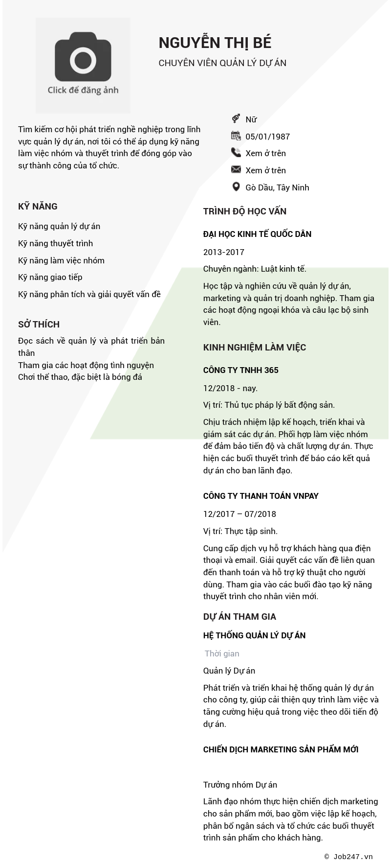 CV ứng viên