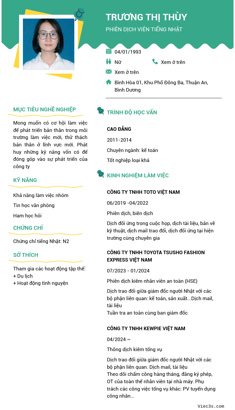 CV ứng viên
