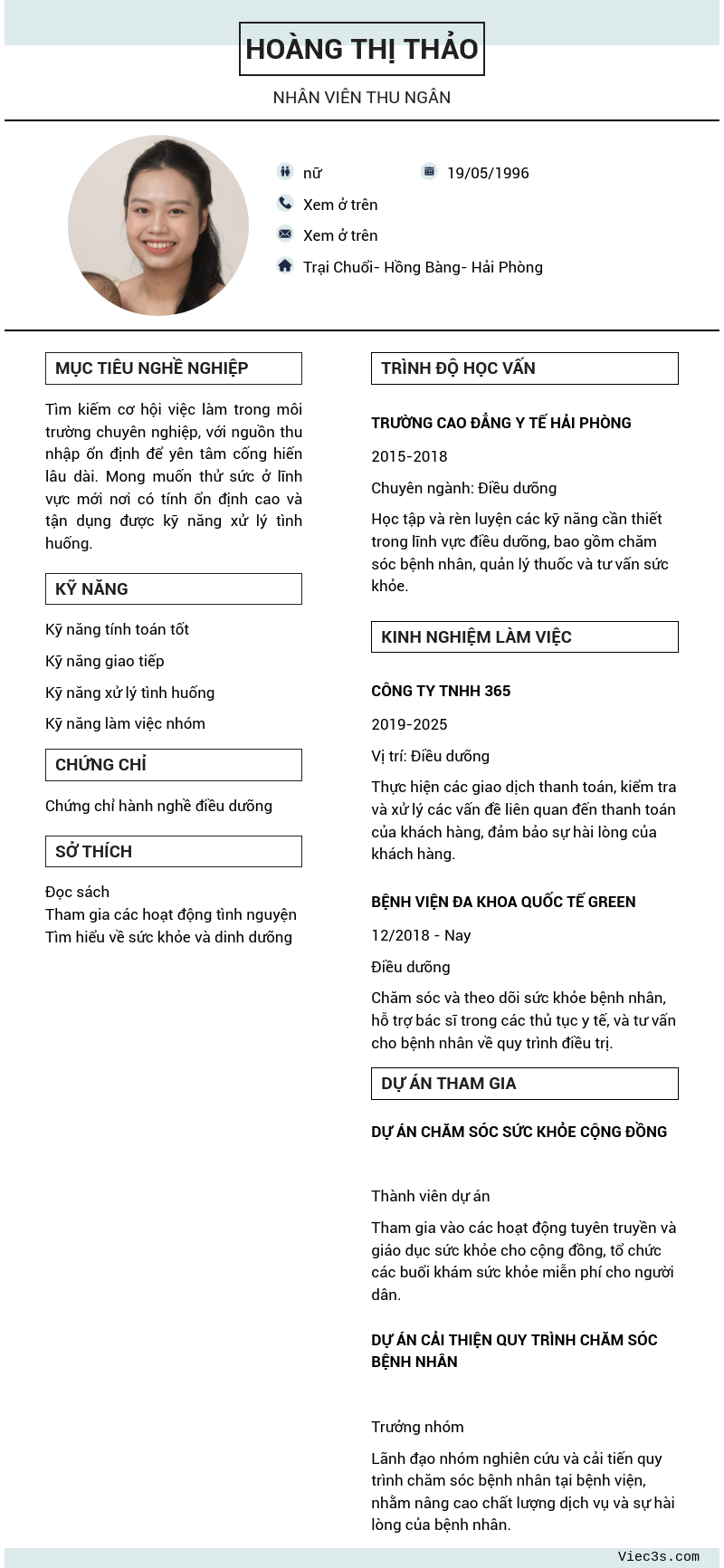 CV ứng viên