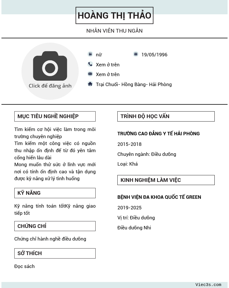 CV ứng viên