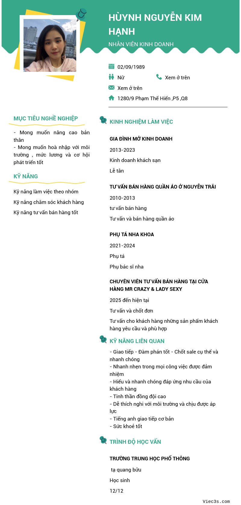 CV ứng viên