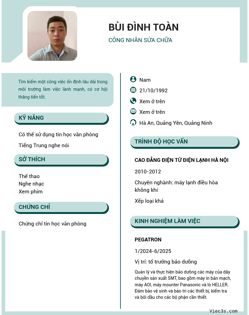 CV ứng viên