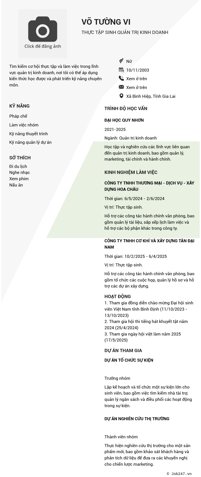CV ứng viên