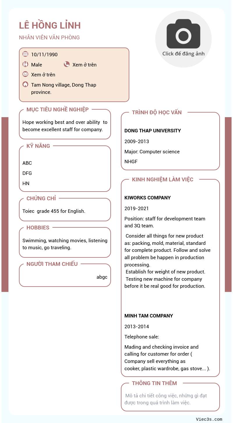 CV ứng viên