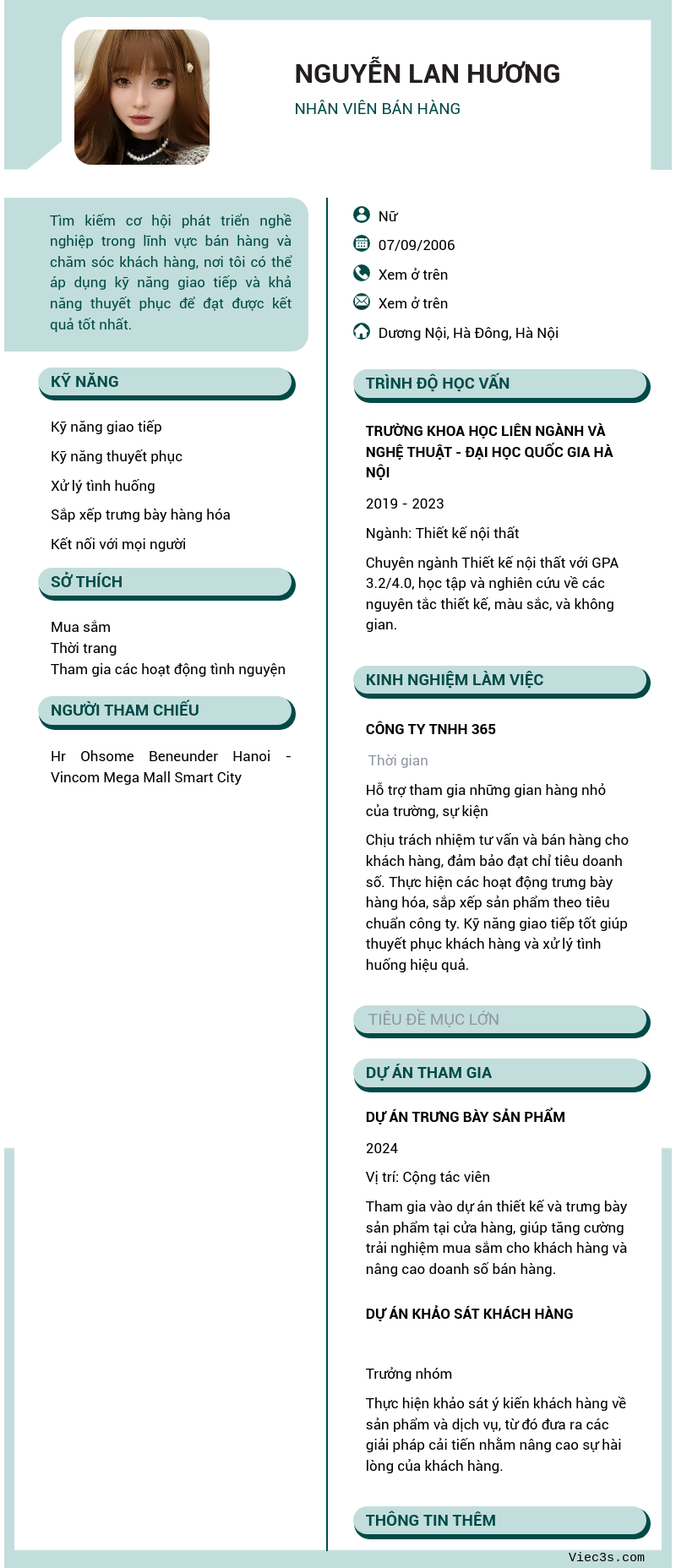 CV ứng viên