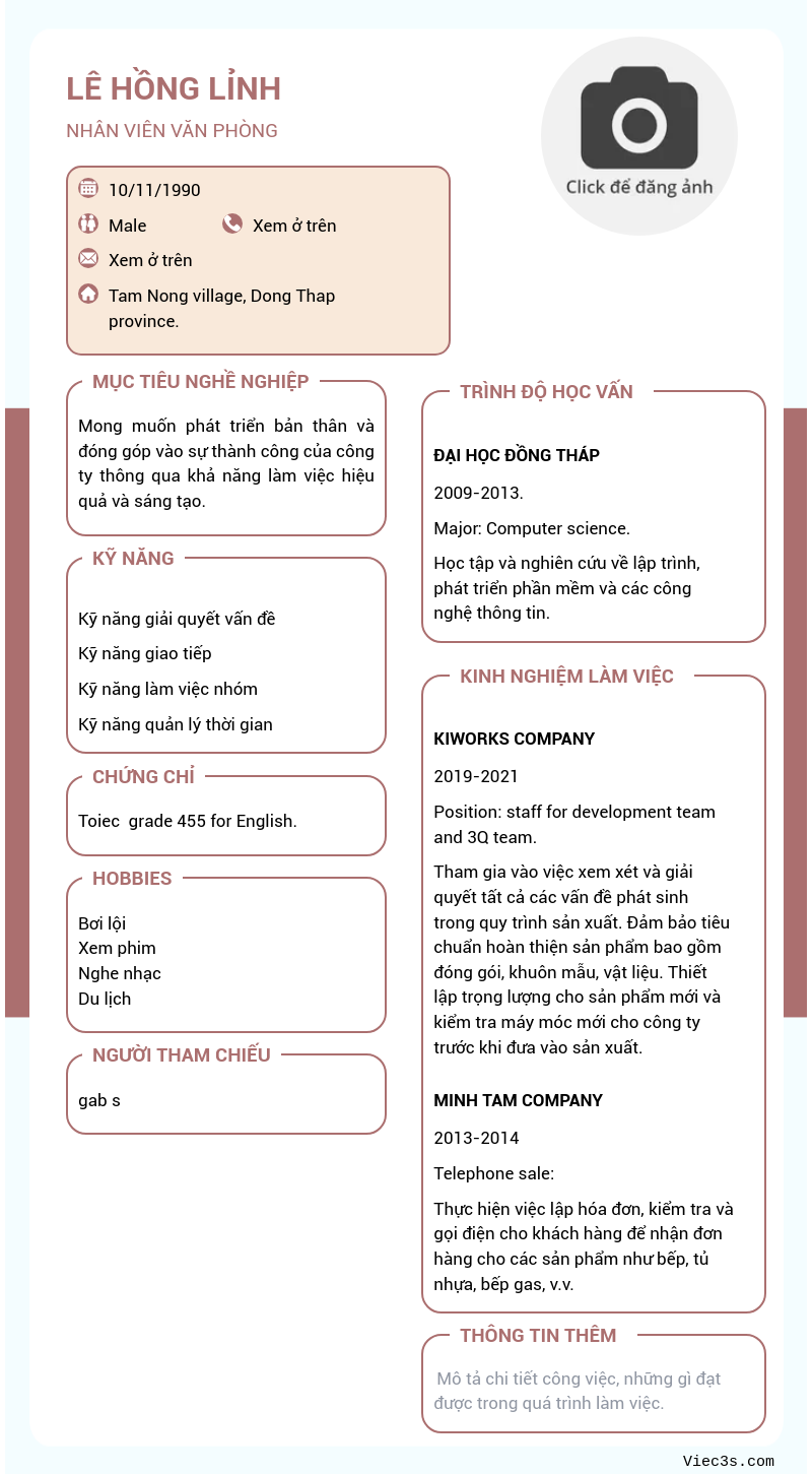 CV ứng viên