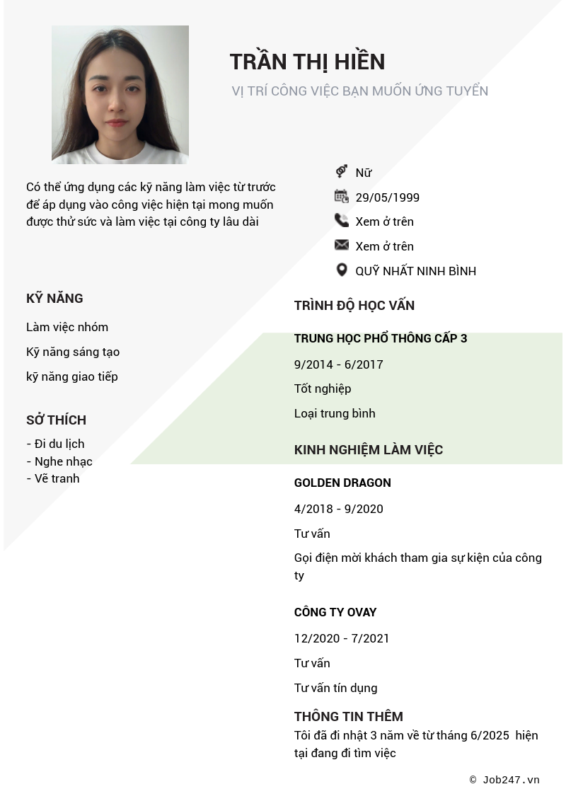 CV ứng viên