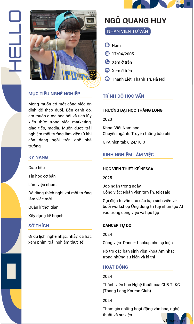 CV ứng viên