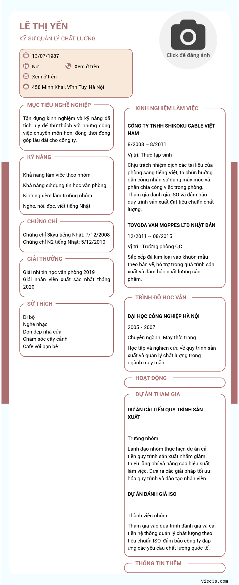 CV ứng viên