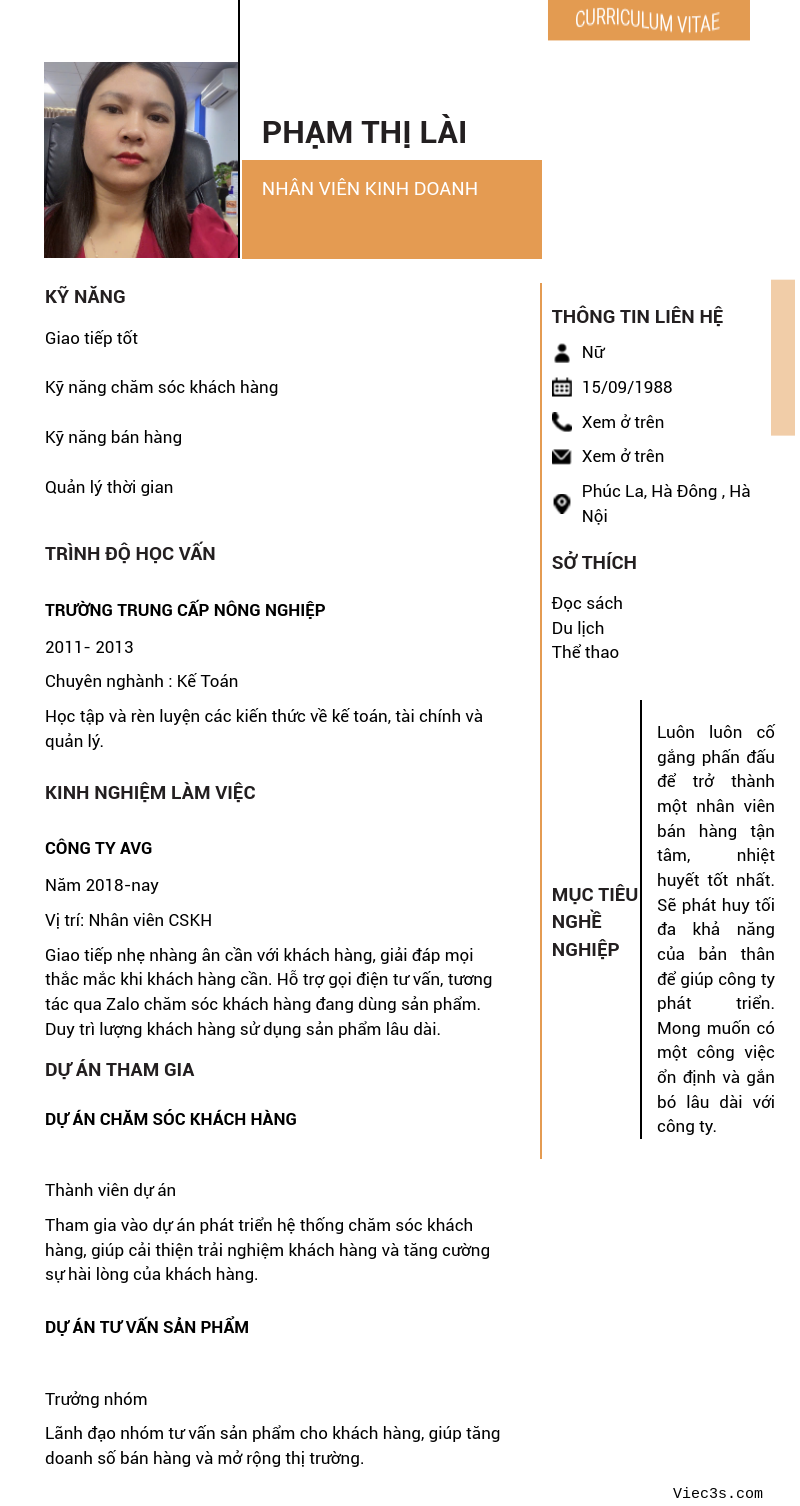 CV ứng viên