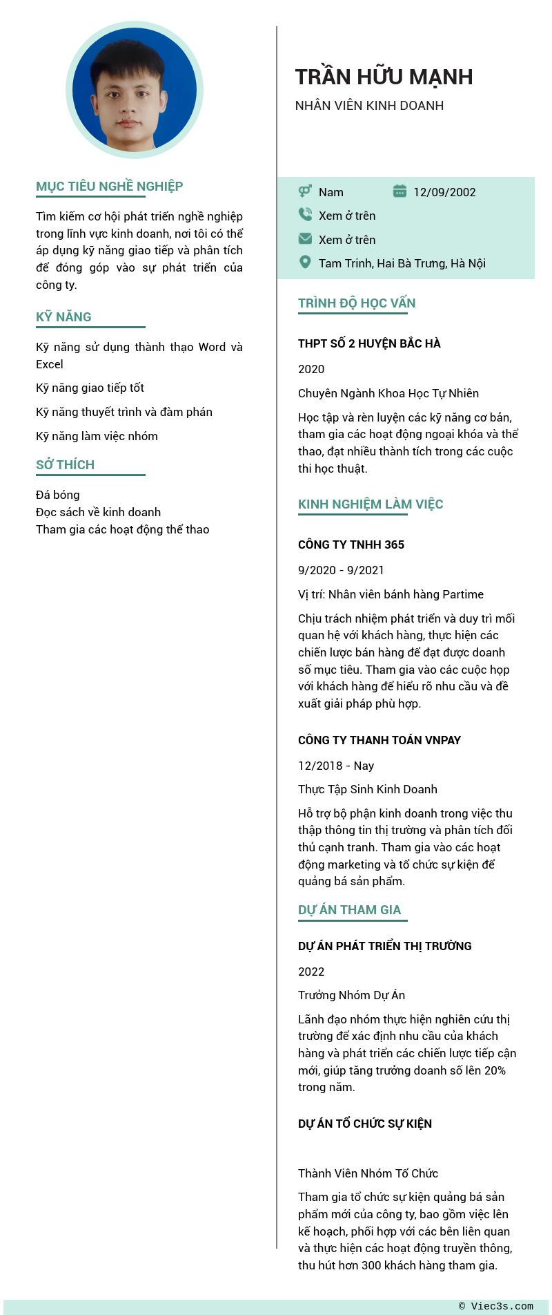 CV ứng viên
