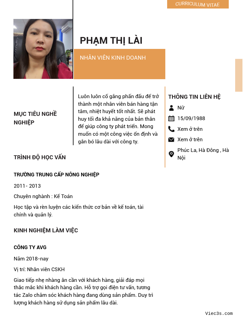 CV ứng viên