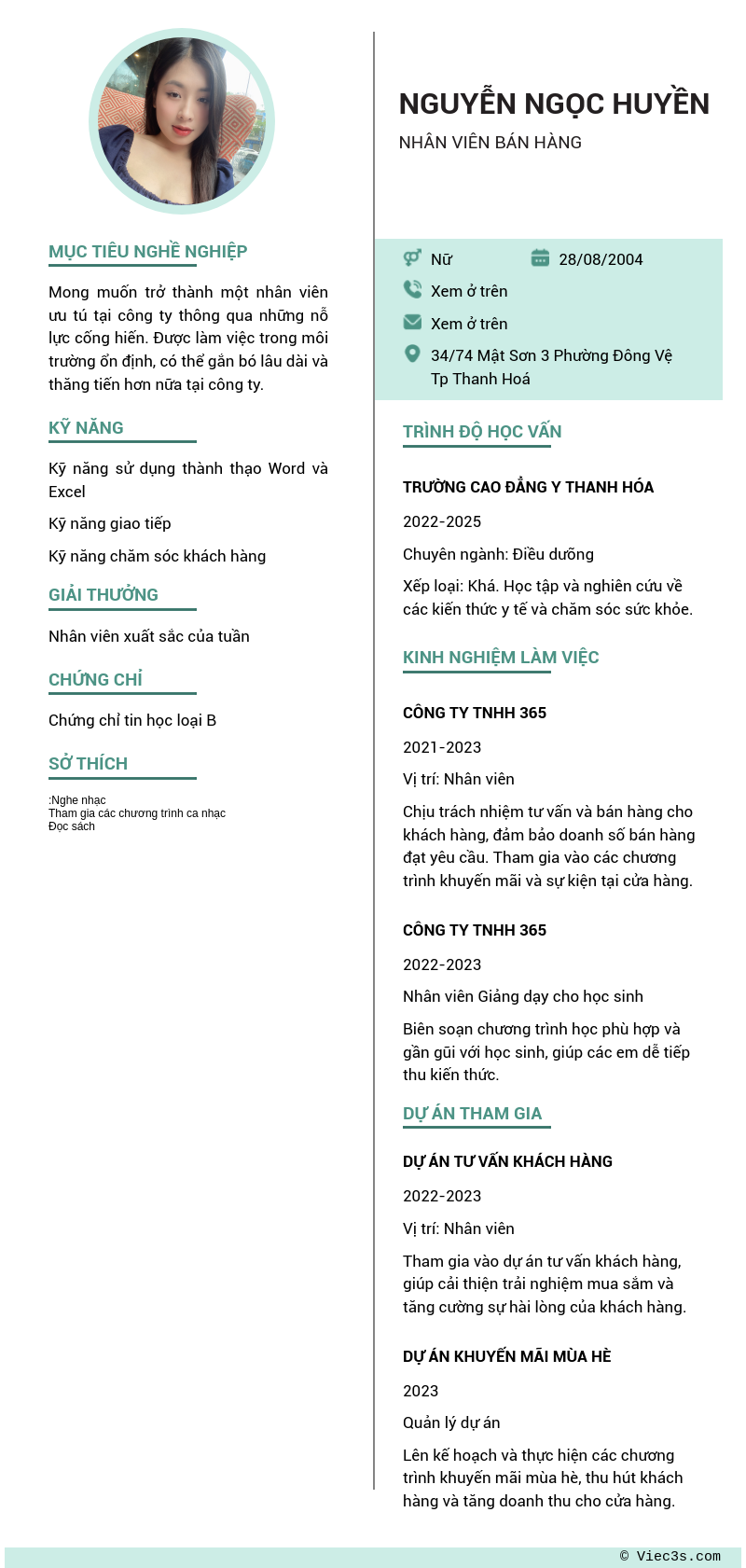 CV ứng viên