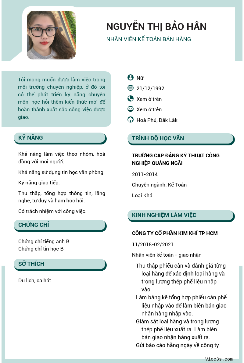 CV ứng viên