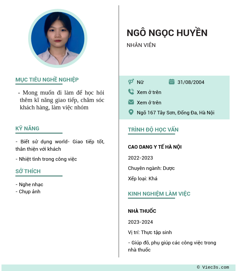 CV ứng viên
