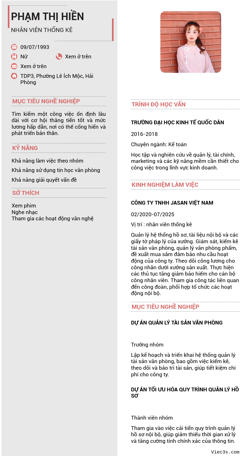 CV ứng viên