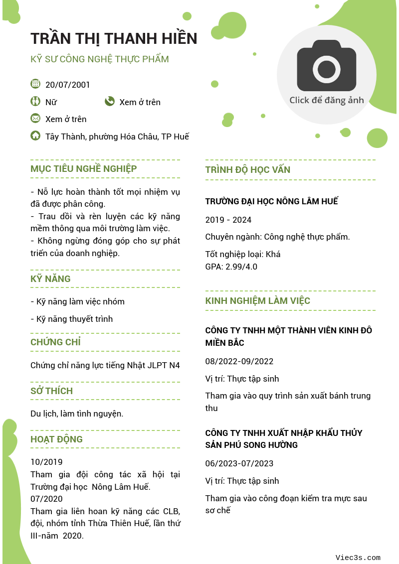 CV ứng viên