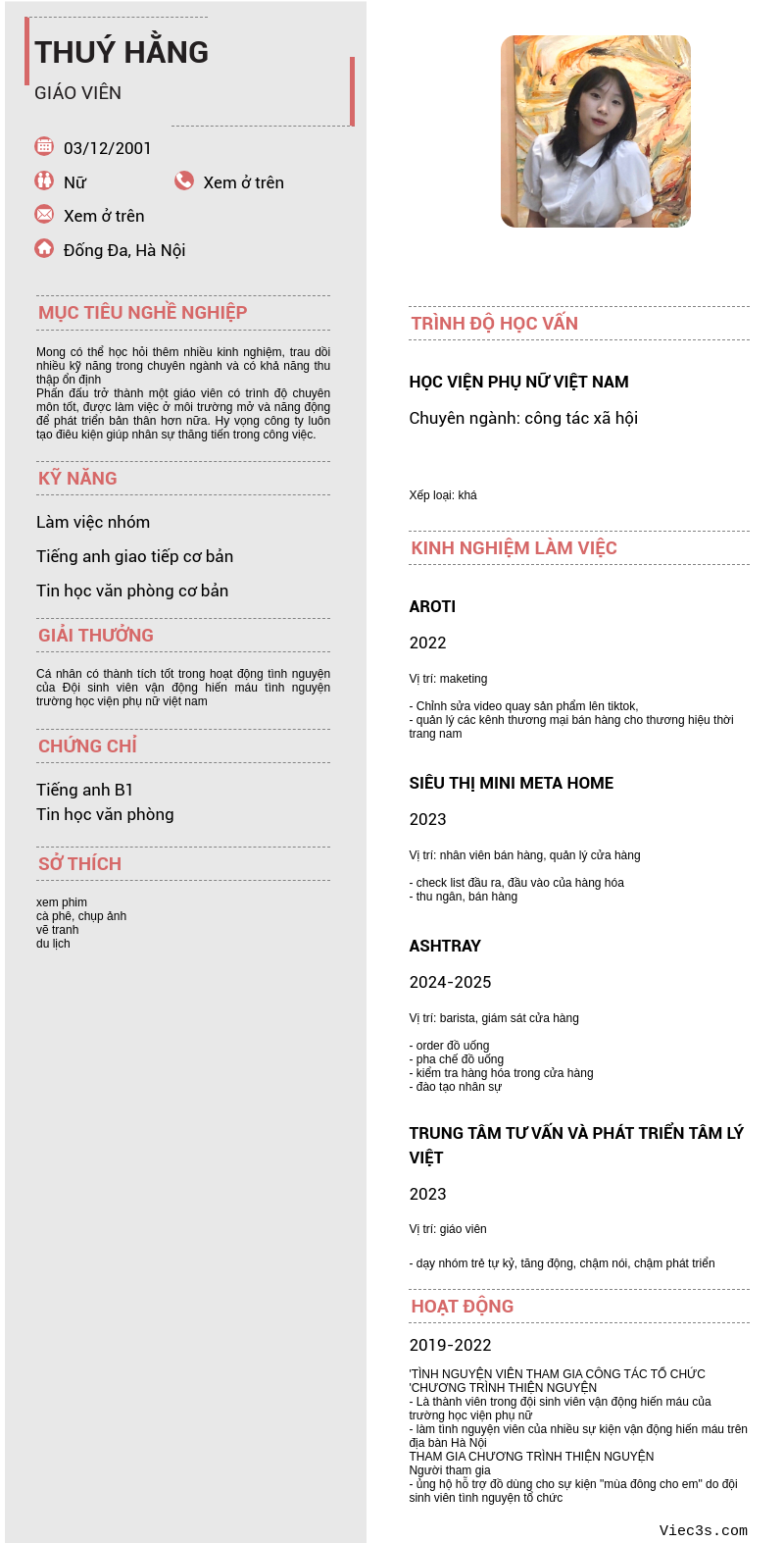CV ứng viên