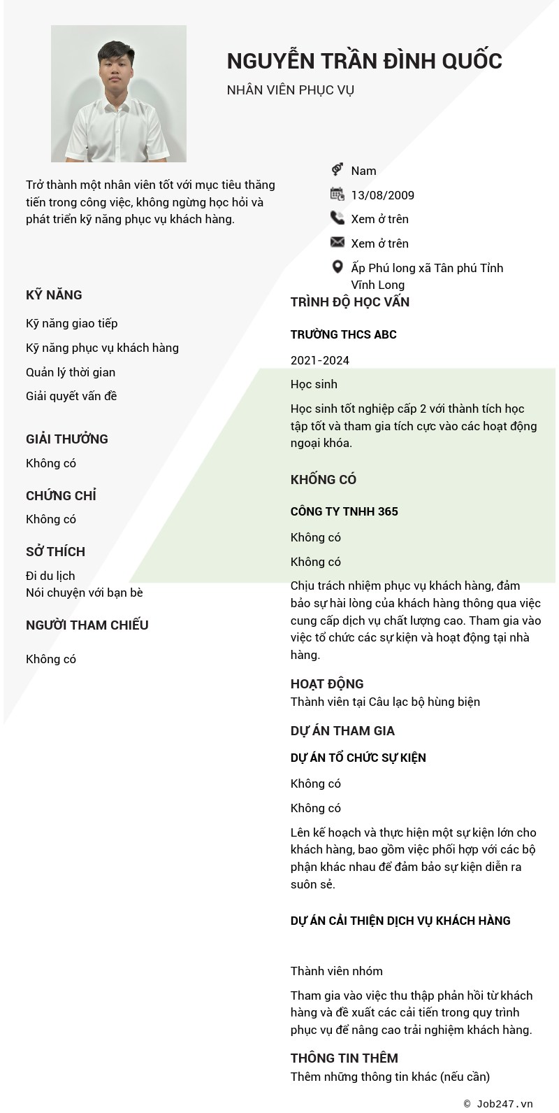 CV ứng viên